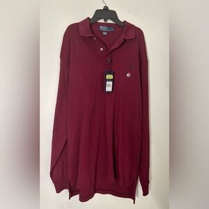 Polo‎  by Ralph Lauren Interlock Polo Shirt Burgundy Size Large Long Sleeve NWT